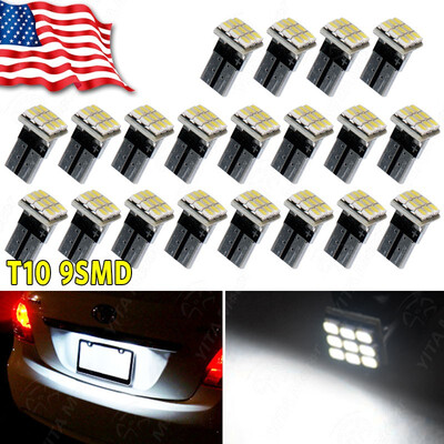 20X White T10 9-SMD Wedge LED Dome Map License Interior Light Bulbs 168 194 2825 
20X White T10 9-SMD Wedge LED Dome Map License Interior Light Bulbs 168 194 2825