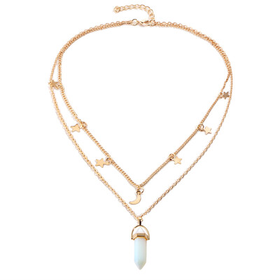 Fashion Natural Opal Stone Moon Star Choker necklaces for Women Gold Color Double Layer Crystal Pendant Necklace Jewelry
Fashion Natural Opal Stone Moon Star Choker necklaces for Women Gold Color Double Layer Crystal Pendant Necklace Jewelry