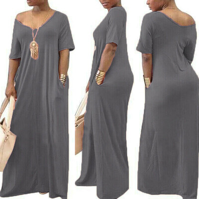 Womens Off Shoulder Baggy Long Maxi Dress V Neck Pocket Short Sleeve Loose Sundress Oversize Plus Size
Womens Off Shoulder Baggy Long Maxi Dress V Neck Pocket Short Sleeve Loose Sundress Oversize Plus Size