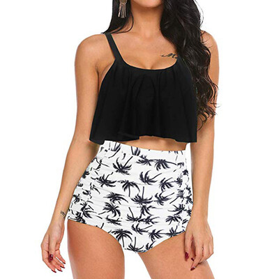 Saidsome Women Palm Leaves Print Ruffles Swimsuit High Waisted Bikini Two Pieces Bathing
Saidsome Women Palm Leaves Print Ruffles Swimsuit High Waisted Bikini Two Pieces Bathing