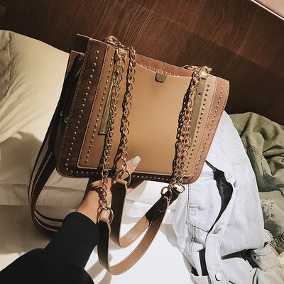 Hong Kong style rivet stitching handbags chic chain bag female 2019 new fashion wild diagonal cross bag shoulder bag
Hong Kong style rivet stitching handbags chic chain bag female 2019 new fashion wild diagonal cross bag shoulder bag