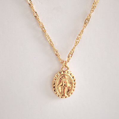 Europe&the United States cross-border fashion simple portrait of the Virgin necklace double-sided coins cross-border pendant necklace Yiwu jewelry
Europe&the United States cross-border fashion simple portrait of the Virgin necklace double-sided coins cross-border pendant necklace Yiwu jewelry