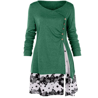 Tailored Women Fashion Plus Size Button Draped Floral Splicing Long Tunic Blouse Tops
Tailored Women Fashion Plus Size Button Draped Floral Splicing Long Tunic Blouse Tops