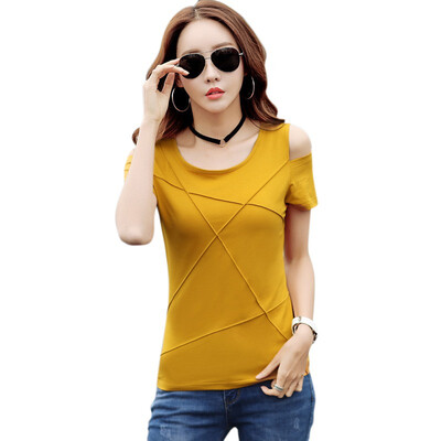 2018 Fashion Off Shoulder Women O-Neck T-shirts Short Sleeved Hollow Out T-shirt Solid Female Cotton Tees Tops Female -2L
2018 Fashion Off Shoulder Women O-Neck T-shirts Short Sleeved Hollow Out T-shirt Solid Female Cotton Tees Tops Female -2L