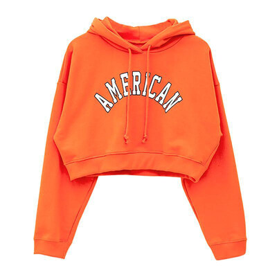 Female T-shirt Long-sleeved Hip-hop Shirt Korean Version Of The Loose Plus Size Leaking Navel Short Hooded Sweater Orange Red
Female T-shirt Long-sleeved Hip-hop Shirt Korean Version Of The Loose Plus Size Leaking Navel Short Hooded Sweater Orange Red