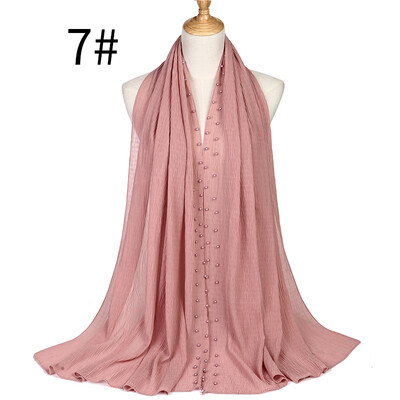 Monochrome pleated pearl chiffon ethnic womens headscarf new Muslim solid color hijab manufacturer MSL021
Monochrome pleated pearl chiffon ethnic womens headscarf new Muslim solid color hijab manufacturer MSL021