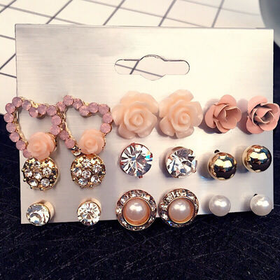 9 PairsSet Korean Style Zircon Fashion Flower Stud Earrings Set Crystal Earrings For Women Girl Jewelry Gift
9 PairsSet Korean Style Zircon Fashion Flower Stud Earrings Set Crystal Earrings For Women Girl Jewelry Gift