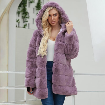 Fashion Women Autumn Winter Faux Fur Coat Hooded Long Sleeve Front Pockets Solid Color Thick Warm Outwear Fake Fur Jacket
Fashion Women Autumn Winter Faux Fur Coat Hooded Long Sleeve Front Pockets Solid Color Thick Warm Outwear Fake Fur Jacket