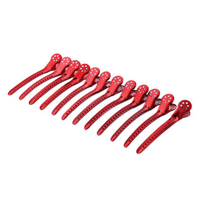 12pcs Hair Clips Pro Hairdressing Beak Mouth Sectioning Clip Duckbill Clamp