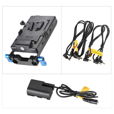 V Type Battery Plate with 15mm Rod Clamp E6 Battery Adapter for Sony V-Mount Battery for Canon 5D2 5D3 60D 7D 6D DSLR Rig for BMCC
V Type Battery Plate with 15mm Rod Clamp E6 Battery Adapter for Sony V-Mount Battery for Canon 5D2 5D3 60D 7D 6D DSLR Rig for BMCC