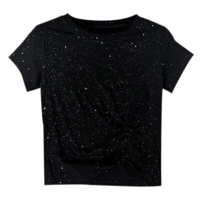 Women Summer Casual Comfortable All-match Sparkly Twist Knot Short Sleeve Crop T-shirt
Women Summer Casual Comfortable All-match Sparkly Twist Knot Short Sleeve Crop T-shirt