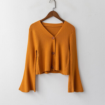 Sweaters For Female Autumn Cardigan Trumpet Sleeve Knitted Solid Color Loose Sweaters Harajuku Sweet Women Jumpers
Sweaters For Female Autumn Cardigan Trumpet Sleeve Knitted Solid Color Loose Sweaters Harajuku Sweet Women Jumpers