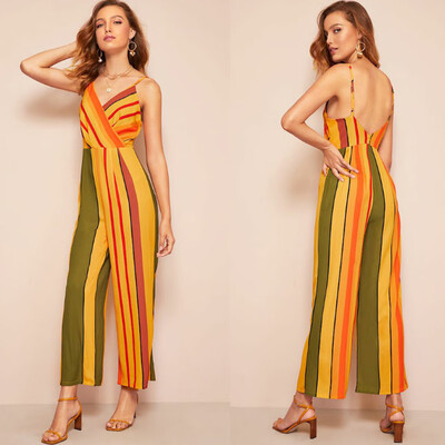 Starmoon Women Sleeveless V-neck Multicolor Striped Strappy Casual Long Party Jumpsuit
Starmoon Women Sleeveless V-neck Multicolor Striped Strappy Casual Long Party Jumpsuit