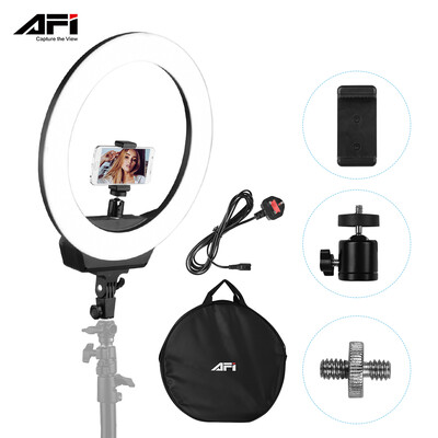 AFI 16 Inch LED Ring Light for Phone&Camera 38W Stepless Dimmable 3200K-6500K Lighting kit with Phone Holder Carrying Bag for
AFI 16 Inch LED Ring Light for Phone&Camera 38W Stepless Dimmable 3200K-6500K Lighting kit with Phone Holder Carrying Bag for
