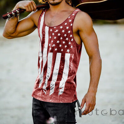 Men Sleeveless Workout Tank Tops Casual American Flag Printed Summer GYM Tops
Men Sleeveless Workout Tank Tops Casual American Flag Printed Summer GYM Tops