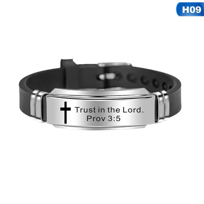 Religious Cross Jesus Scripture Quote Christian Bible Verse Inspiring Faith Silicone Bracelets for Men Personalize Gift
Religious Cross Jesus Scripture Quote Christian Bible Verse Inspiring Faith Silicone Bracelets for Men Personalize Gift