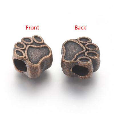 Tibetan Style Alloy European Beads Cadmium Free & Lead Free Paw Print Red Copper 11x11x8mm Hole 5mm
Tibetan Style Alloy European Beads Cadmium Free & Lead Free Paw Print Red Copper 11x11x8mm Hole 5mm