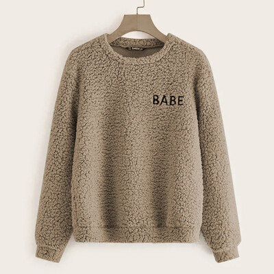 Tailored Women Long Sleeve O Neck Solid Embroidered Letter Teddy Pullover Casual Sweater
Tailored Women Long Sleeve O Neck Solid Embroidered Letter Teddy Pullover Casual Sweater