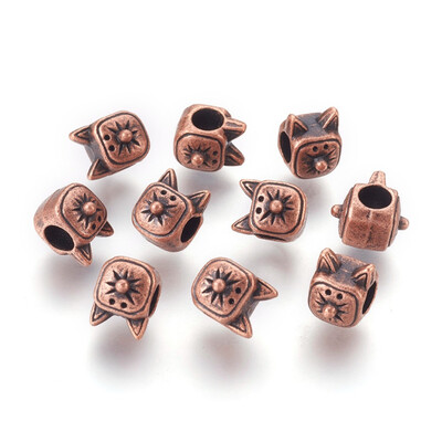 Tibetan Style Alloy Cat Head Large Hole European Beads Lead Free & Nickel Free Red Copper 105x8x115mm
Tibetan Style Alloy Cat Head Large Hole European Beads Lead Free & Nickel Free Red Copper 105x8x115mm