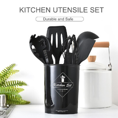 Kitchen Utensils Set 10Pcs Silicone Non-stick Barreled Cooking Utensil All Over Silica Gel Utensil with Gift Shaped Hooks
Kitchen Utensils Set 10Pcs Silicone Non-stick Barreled Cooking Utensil All Over Silica Gel Utensil with Gift Shaped Hooks