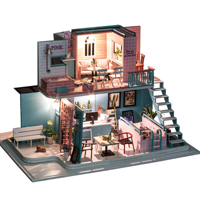 Miniature Super Mini Size Doll House Building Model Kits Wooden Furniture Toys DIY Dollhouse Pink Cafe
Miniature Super Mini Size Doll House Building Model Kits Wooden Furniture Toys DIY Dollhouse Pink Cafe