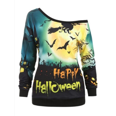 Tailored Womens Loos Cute Long Sleeve Halloween Pumpkin BatFace Skew Neck Sweatshirt
Tailored Womens Loos Cute Long Sleeve Halloween Pumpkin BatFace Skew Neck Sweatshirt