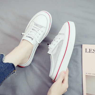 White womens shoes 2019 summer new half slipper heel loafer net shoes Korean version of Joker net summer tide shoes
White womens shoes 2019 summer new half slipper heel loafer net shoes Korean version of Joker net summer tide shoes