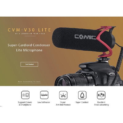 COMICA CVM-V30 LITE Microphone with Super-cardioid Polar Pattern Cold-shoe Design Condenser MIC for Smartphone Camera Red
COMICA CVM-V30 LITE Microphone with Super-cardioid Polar Pattern Cold-shoe Design Condenser MIC for Smartphone Camera Red