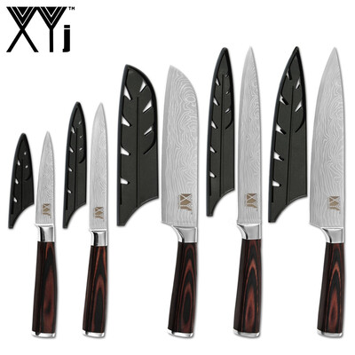 XYj 5pcs Stainless Steel Knives Knives Cover Chef Slicing Santoku Utility Paring Knives Damascus Veins Color Wood Knife
XYj 5pcs Stainless Steel Knives Knives Cover Chef Slicing Santoku Utility Paring Knives Damascus Veins Color Wood Knife
