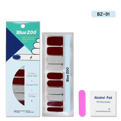Blue ZOO 20PcsSheet Nail Polish Stickers with 1Pcs Nail File Solid Color Shine Full Wraps Nail Art Adhesive Decals
Blue ZOO 20PcsSheet Nail Polish Stickers with 1Pcs Nail File Solid Color Shine Full Wraps Nail Art Adhesive Decals