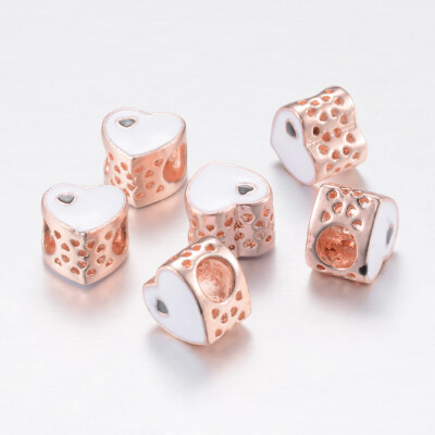 Alloy Enamel European Beads Large Hole Beads Hollow Heart Rose Gold White 10x10105x8mm Hole 5mm
Alloy Enamel European Beads Large Hole Beads Hollow Heart Rose Gold White 10x10105x8mm Hole 5mm