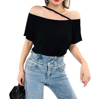 Women Summer Tshirt Casual Short Sleeve Tops Tees Sexy Off Shoulder Solid Color T-Shirt Women Loose T Shirt
Women Summer Tshirt Casual Short Sleeve Tops Tees Sexy Off Shoulder Solid Color T-Shirt Women Loose T Shirt