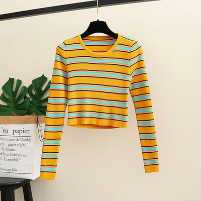 Womens Knitted Sweater Autumn Stripe Slim Pullover Ladies Korean Slim Winter Bottoming Knitwear Vintage Jumper Pull Femme
Womens Knitted Sweater Autumn Stripe Slim Pullover Ladies Korean Slim Winter Bottoming Knitwear Vintage Jumper Pull Femme