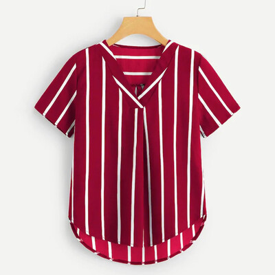 Roseonmyhand Plus Size Women V-Neck Casual Polka Striped Print Short Sleeve Top Blouse
Roseonmyhand Plus Size Women V-Neck Casual Polka Striped Print Short Sleeve Top Blouse