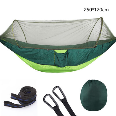 Automatic unfolding Portable Outdoor Camping Hammock with Mosquito Net Parachute Hammocks Beds Hanging Swing Sleeping Bed Tree Ten
Automatic unfolding Portable Outdoor Camping Hammock with Mosquito Net Parachute Hammocks Beds Hanging Swing Sleeping Bed Tree Ten