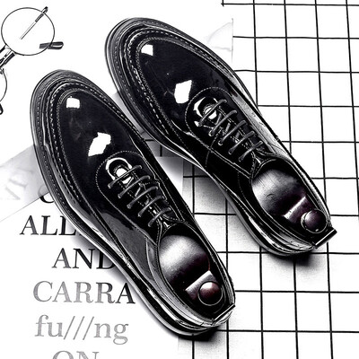 New formal business casual shoes England retro thick-soled tide shoes round head with patent leather shoes 12999
New formal business casual shoes England retro thick-soled tide shoes round head with patent leather shoes 12999