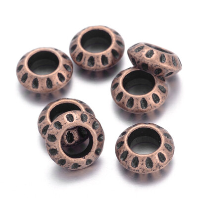 Tibetan Silver European Beads Large Hole Beads Rondelle Red Copper Lead Free & Cadmium Free & Nickel Free 10x4mm Hole 5mm
Tibetan Silver European Beads Large Hole Beads Rondelle Red Copper Lead Free & Cadmium Free & Nickel Free 10x4mm Hole 5mm