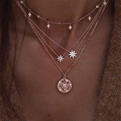 Bohemian Multilayer Star Moon Pendant Necklace For Woman Fashion Geometric Charm Chain Choker Necklace 2019 Jewelry Wholesale
Bohemian Multilayer Star Moon Pendant Necklace For Woman Fashion Geometric Charm Chain Choker Necklace 2019 Jewelry Wholesale
