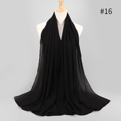 Elegant style ladies monochrome lace stitching scarf supply source pearl chiffon scarf Muslim MSL037
Elegant style ladies monochrome lace stitching scarf supply source pearl chiffon scarf Muslim MSL037
