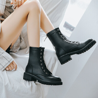 Mid-tube lace-up boots womens new thick-soled leather boots childrens retro England Knight bo
Mid-tube lace-up boots womens new thick-soled leather boots childrens retro England Knight bo