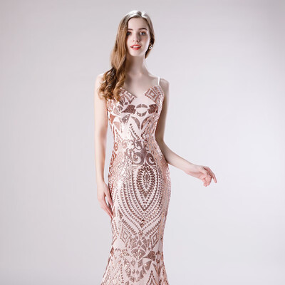 Juexiuxinniang sling elegant temperament long party party host banquet evening dress female lace sequins 9520
Juexiuxinniang sling elegant temperament long party party host banquet evening dress female lace sequins 9520
