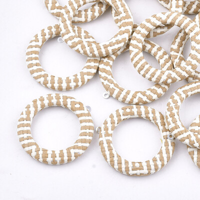 Handmade Raffia Woven Pendants with Iron & Aluminum Findings Ring Platinum NavajoWhite 41x38x5mm Hole 14mm
Handmade Raffia Woven Pendants with Iron & Aluminum Findings Ring Platinum NavajoWhite 41x38x5mm Hole 14mm