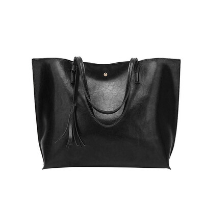 Tailored retro oil skin large capacity shoulder bag Tote bag BK
Tailored retro oil skin large capacity shoulder bag Tote bag BK