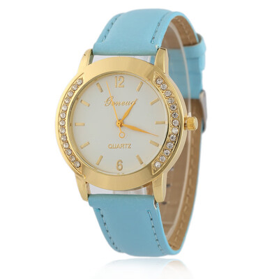 New ladies Geneva belt watch with diamonds fashion quartz watch candy color strap foreign trade
New ladies Geneva belt watch with diamonds fashion quartz watch candy color strap foreign trade