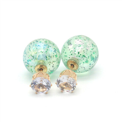 Olaru 2019 New Crystal Crown Stud Earrings Thick Double Round Circle Rings Earrings For Women Zinc Alloy Trendy Hiphop Rock
