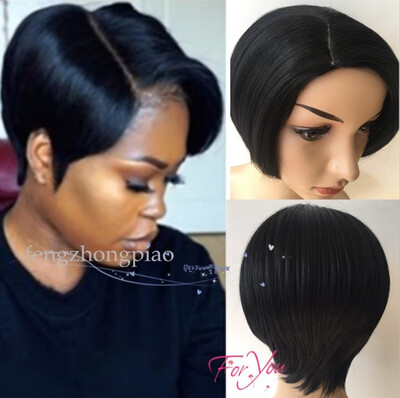 FZP Black Short Pixie brazilian Simulation human hair wigs glueless full lace lace front cut Synthetic hair wigs for black women
FZP Black Short Pixie brazilian Simulation human hair wigs glueless full lace lace front cut Synthetic hair wigs for black women