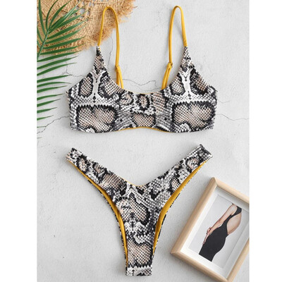 Roseonmyhand Women Snake Skin High Cut V Neck Two Pieces Bikini Swimwear Swimsuit Beachwear
Roseonmyhand Women Snake Skin High Cut V Neck Two Pieces Bikini Swimwear Swimsuit Beachwear