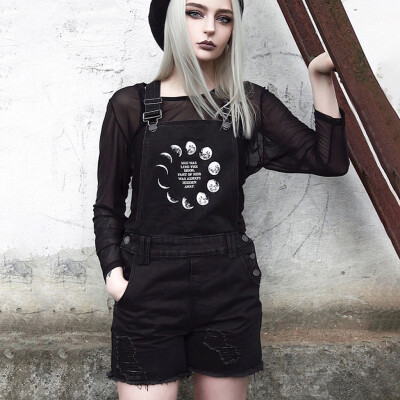 Starmoon Women Casual Street Gothic Punk Letter Moon Print Hole Rompers Jumpsuit Overalls
Starmoon Women Casual Street Gothic Punk Letter Moon Print Hole Rompers Jumpsuit Overalls