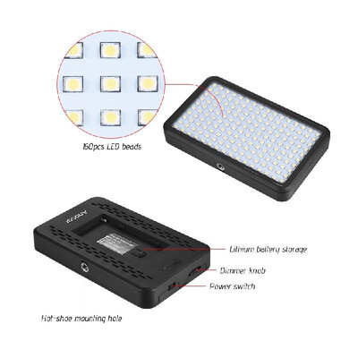 Andoer PAD160 LED Video Light 6000K Dimmable Fill Light Continuous Light Panel 12W CRI90 with Camera Mount&CT Filter for DSLR
Andoer PAD160 LED Video Light 6000K Dimmable Fill Light Continuous Light Panel 12W CRI90 with Camera Mount&CT Filter for DSLR