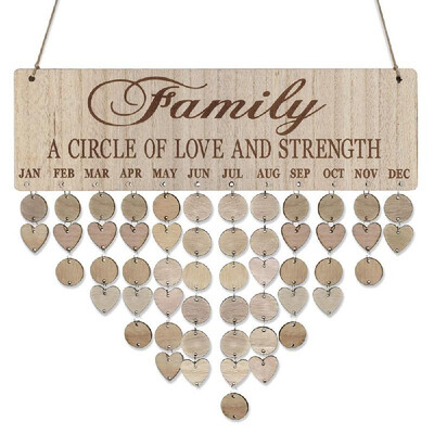 Wooden Calendar Board Sign Family Celebration&Birthday Reminder DIY Wood Craft for Home Decoration
Wooden Calendar Board Sign Family Celebration&Birthday Reminder DIY Wood Craft for Home Decoration